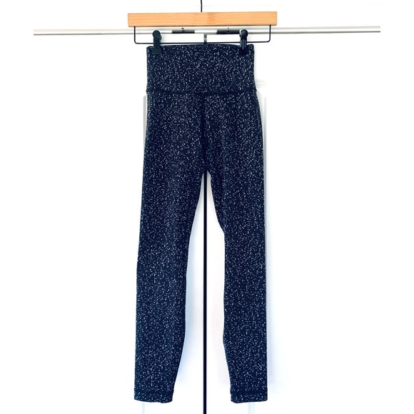 Lululemon Wunder Under Leggings Black High Rise Pants Magnetized Jacquard Size 2 - Picture 1 of 8